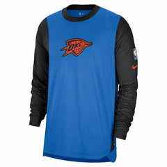 Oklahoma City Thunder 2024/25 City Edition Authentic Pregame Performance Long Sleeve Shooting T-Shirt Blue/Black
