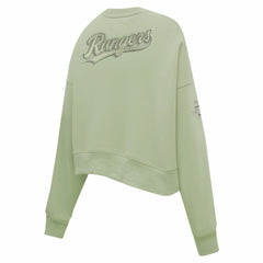 Texas Rangers Pro Standard Women's Neutral Oversized Boxy Cropped Pullover Sweatshirt - Green Pullover