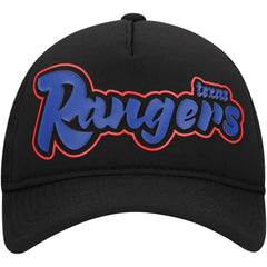 Texas Rangers New Era Retro Bold A-Frame Trucker 9FORTY Adjustable Hat - Black Hats