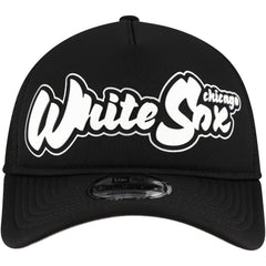 Chicago White Sox New Era Retro Bold A-Frame Trucker 9FORTY Adjustable Hat - Black Hats