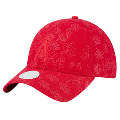 Los Angeles Angels New Era Women's Tonal Floral 9TWENTY Adjustable Hat - Red Hats