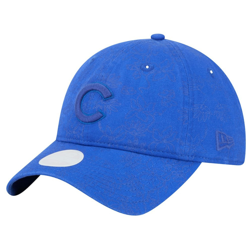 Chicago Cubs New Era Women's Tonal Floral 9TWENTY Adjustable Hat - Royal Hats