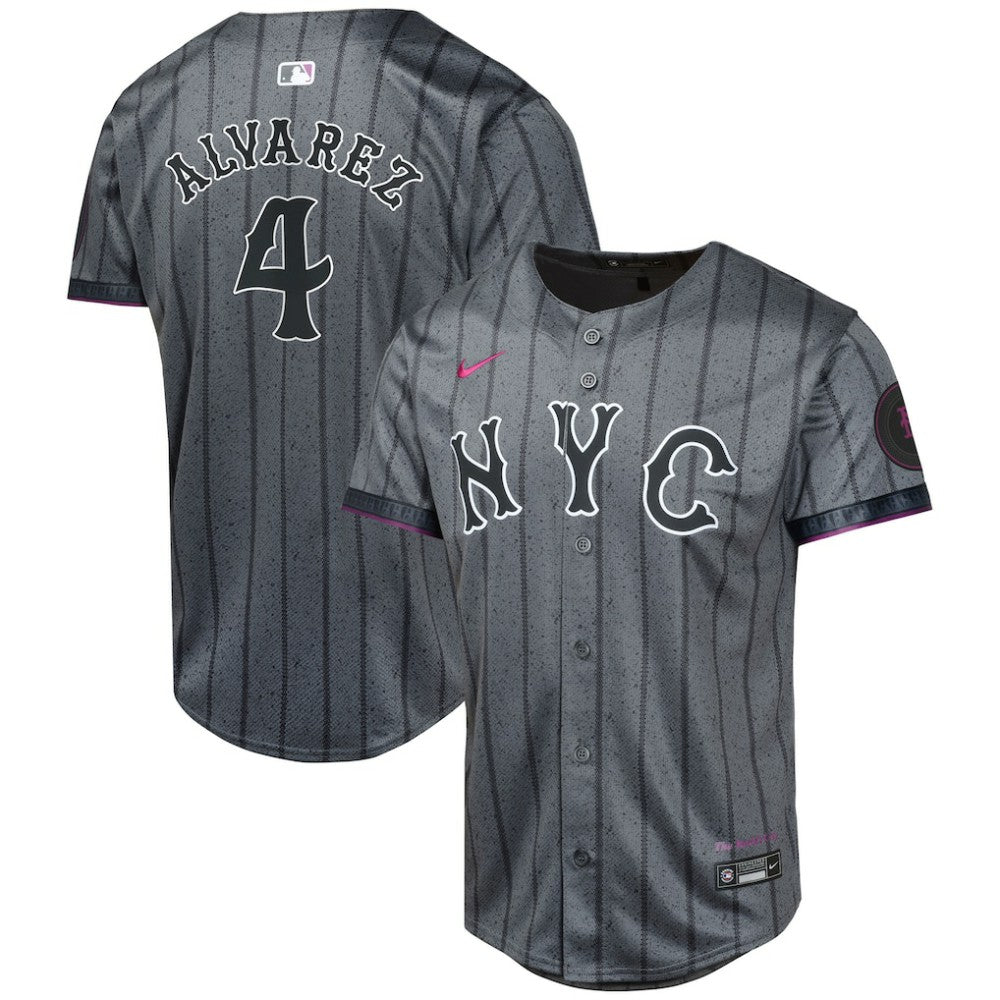 MLB Francisco Alvarez New York Mets Nike Youth 2024 City Connect Limited Player Jersey - Graphite
