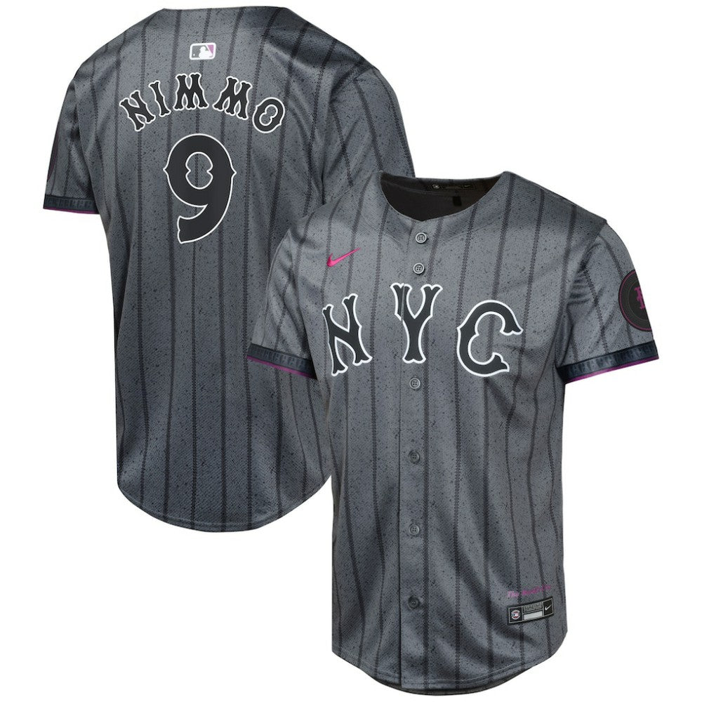 MLB Brandon Nimmo New York Mets Nike Youth 2024 City Connect Limited Player Jersey - Graphite