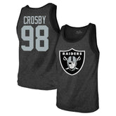 Maxx Crosby Las Vegas Raiders Majestic Threads Tri-Blend Player Name & Number Tank Top Black