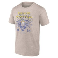 Luke Combs x Los Angeles Rams Growin' Up and Gettin' Old Tour T-Shirt Tan