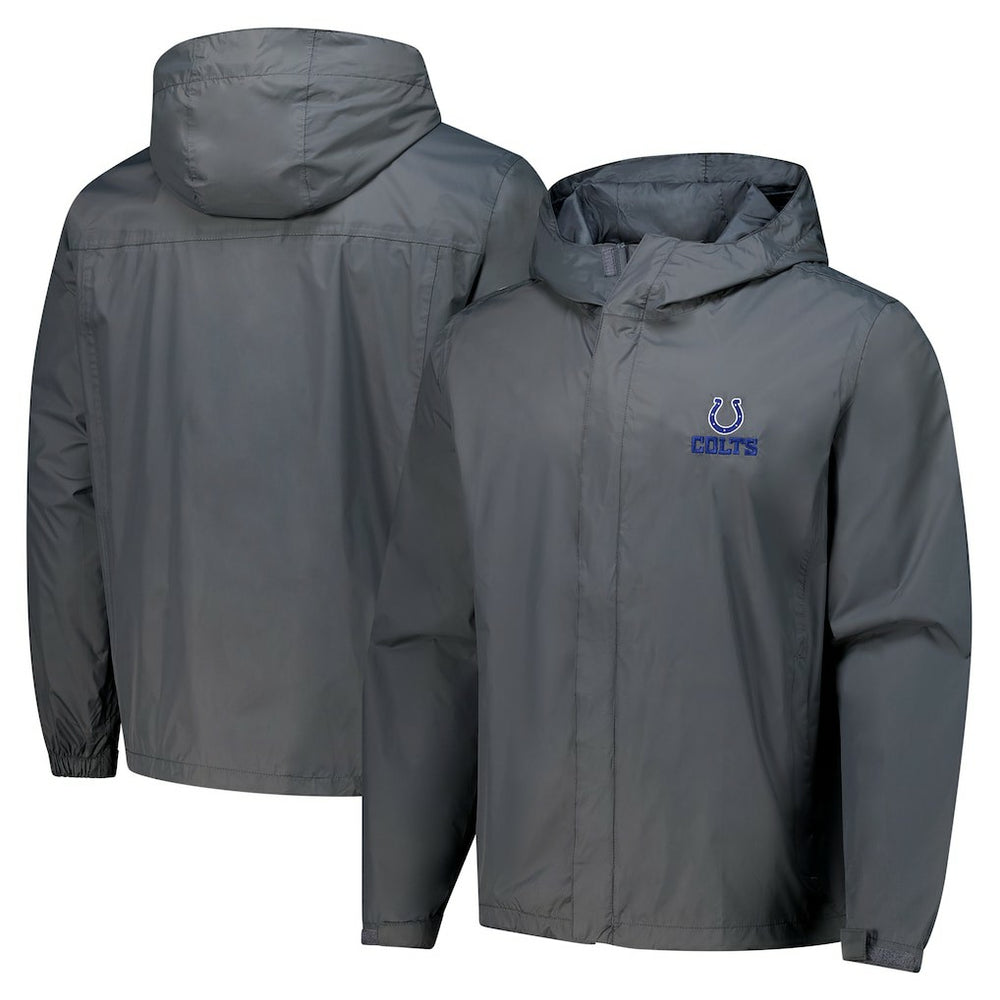 Indianapolis Colts Dunbrooke Tropic Waterproof Packable Full-Zip Hoodie Jacket Graphite