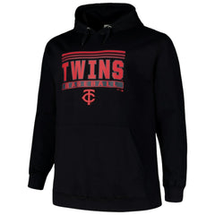 Minnesota Twins Stack Fleece Pullover Hoodie - Black Hoodies
