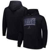 Atlanta Braves Stack Fleece Pullover Hoodie - Black Hoodies