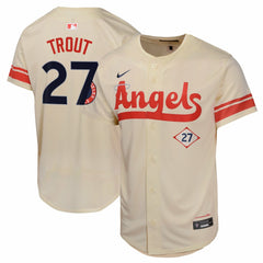 MLB Mike Trout Los Angeles Angels Nike Youth City Connect Limited Player Jersey - Cream