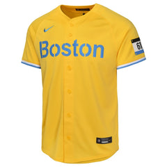 MLB Trevor Story Boston Red Sox Nike Youth City Connect Limited Player Jersey - Gold