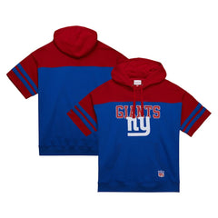 New York Giants Off Field Vintage Logo Short Sleeve Pullover Hoodie Royal