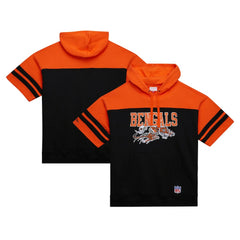 Cincinnati Bengals Off Field Vintage Logo Short Sleeve Pullover Hoodie Black