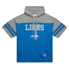 Detroit Lions Off Field Vintage Logo Short Sleeve Pullover Hoodie Blue