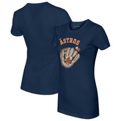 Houston Astros Tiny Turnip Women's Butterfly Glove T-Shirt - Navy T-shirts