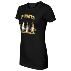 Pittsburgh Pirates Tiny Turnip Women's Gnomes T-Shirt - Black T-shirts