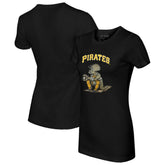 Pittsburgh Pirates Tiny Turnip Women's Triceratops T-Shirt - Black T-shirts