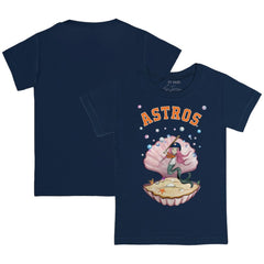 Houston Astros Tiny Turnip Youth Mermaid T-Shirt - Navy T-shirts