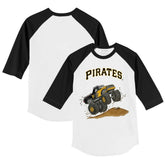 Pittsburgh Pirates Tiny Turnip Youth Monster Truck 3/4-Sleeve Raglan T-Shirt - White/Black T-shirts