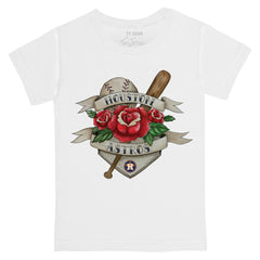 Houston Astros Tiny Turnip Youth American Traditional Rose T-Shirt - White T-shirts