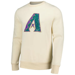 Arizona Diamondbacks Majestic Threads Fleece Pullover Sweatshirt - Oatmeal Pullover