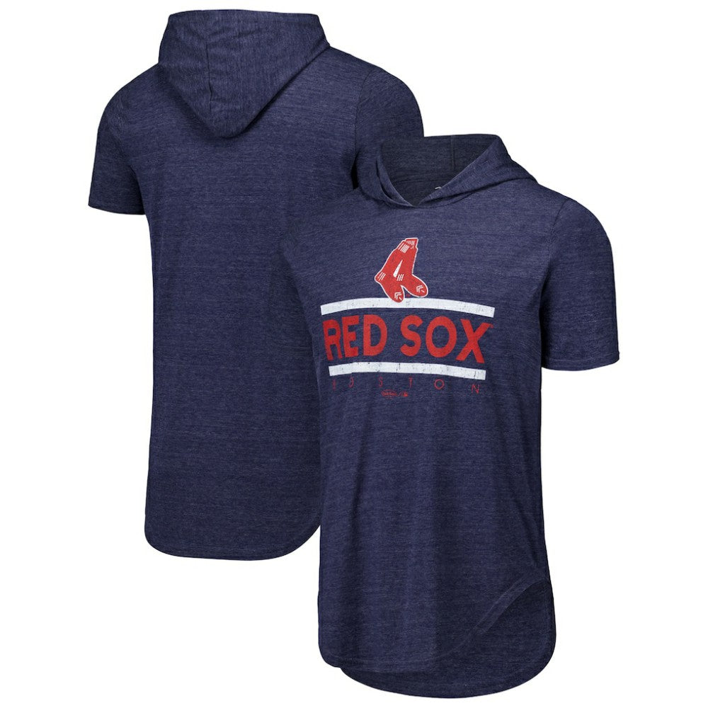 Boston Red Sox Majestic Threads Tri-Blend Hoodie T-Shirt - Navy Hoodies