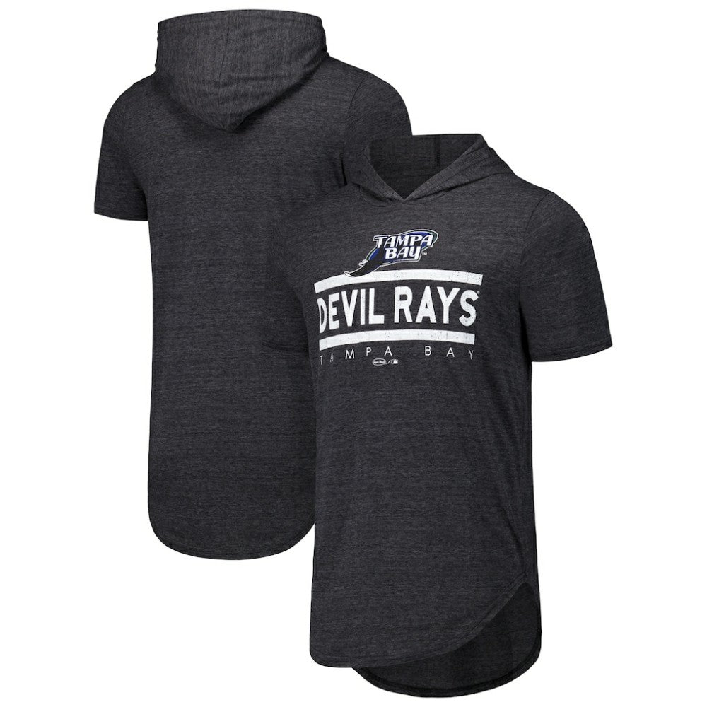 Tampa Bay Rays Majestic Threads Tri-Blend Hoodie T-Shirt - Black Hoodies