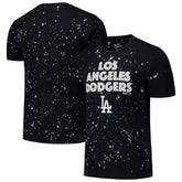 Los Angeles Dodgers Majestic Threads Splatter T-Shirt - Black/White T-shirts