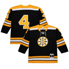 NHL Bobby Orr Boston Bruins Mitchell & Ness Big & Tall 1971/72 Blue Line 2.0 Jersey - Black