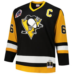 NHL Mario Lemieux Pittsburgh Penguins Mitchell & Ness Big & Tall 1991/92 Blue Line 2.0 Jersey - Black
