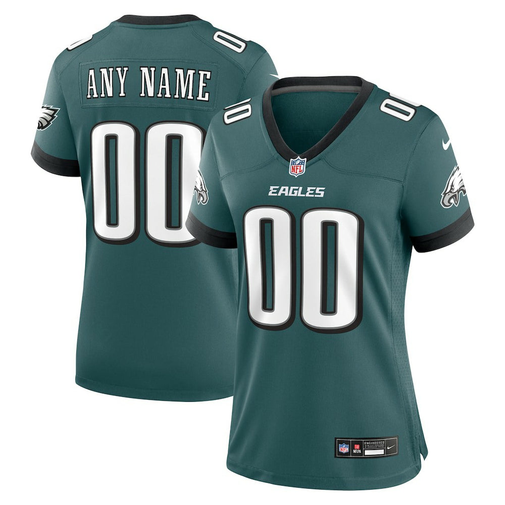 Philadelphia Eagles Women's Custom Game Jersey Midnight Green