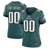 Philadelphia Eagles Women's Custom Game Jersey Midnight Green