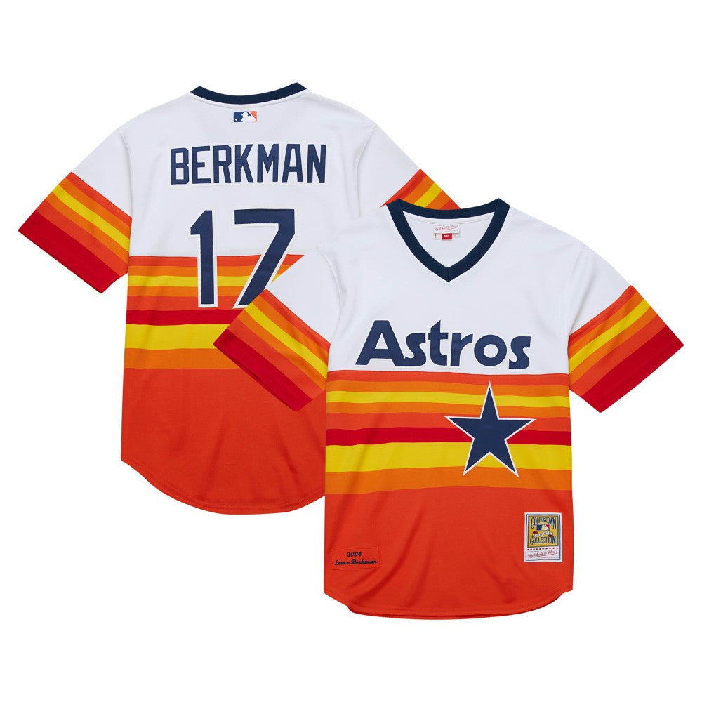 MLB Lance Berkman Houston Astros Mitchell & Ness 2004 Cooperstown Collection Authentic Throwback Jersey - White