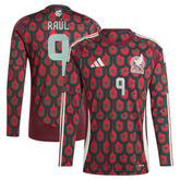 Raul Jimenez Mexico National Team 2024 Home Replica Player Long Sleeve Jersey Burgundy