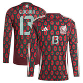 Guillermo Ochoa Mexico National Team 2024 Home Replica Player Long Sleeve Jersey Burgundy
