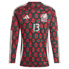 Guillermo Ochoa Mexico National Team 2024 Home Replica Player Long Sleeve Jersey Burgundy