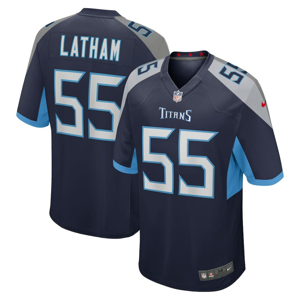 NFL JC Latham Tennessee Titans Player Game Jersey - Navy