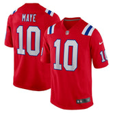 NFL Drake Maye New England Patriots Player Game Jersey - Red