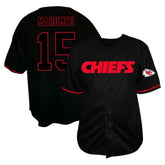 Patrick Mahomes Kansas City Chiefs Big & Tall Baseball Button-Up Shirt Black