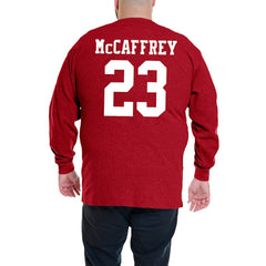 Christian McCaffrey San Francisco 49ers Big & Tall Thermal Waffle Long Sleeve T-Shirt Scarlet