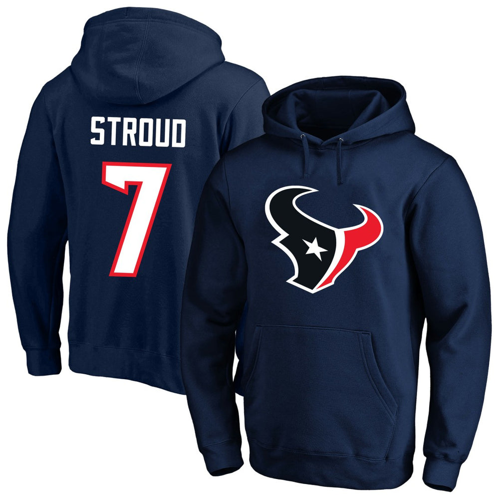 C.J. Stroud Houston Texans Big & Tall Name & Number Fleece Pullover Hoodie Navy