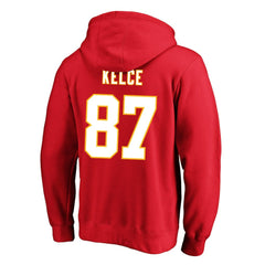 Travis Kelce Kansas City Chiefs Big & Tall Name & Number Fleece Pullover Hoodie Red