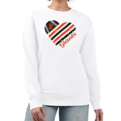 San Francisco Giants G-III 4Her by Carl Banks Women's Heart Logo Fleece Pullover Sweatshirt - White Pullover