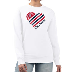 St. Louis Cardinals G-III 4Her by Carl Banks Women's Heart Logo Fleece Pullover Sweatshirt - White Pullover