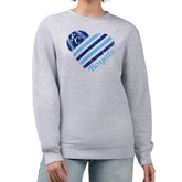Kansas City Royals G-III 4Her by Carl Banks Women's Heart Logo Fleece Pullover Sweatshirt - Heather Gray Pullover