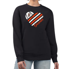 San Francisco Giants G-III 4Her by Carl Banks Women's Heart Logo Fleece Pullover Sweatshirt - Black Pullover