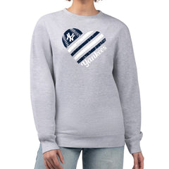 New York Yankees G-III 4Her by Carl Banks Women's Heart Logo Fleece Pullover Sweatshirt - Heather Gray Pullover