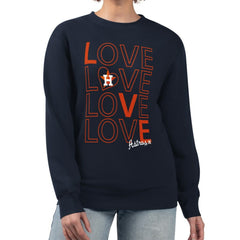 Houston Astros G-III 4Her by Carl Banks Women's Love Team Logo Fleece Pullover Sweatshirt - Navy Pullover