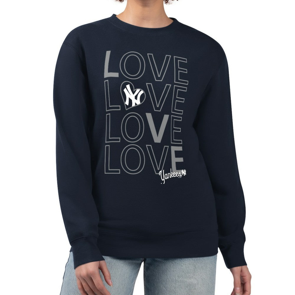 New York Yankees G-III 4Her by Carl Banks Women's Love Team Logo Fleece Pullover Sweatshirt - Navy Pullover