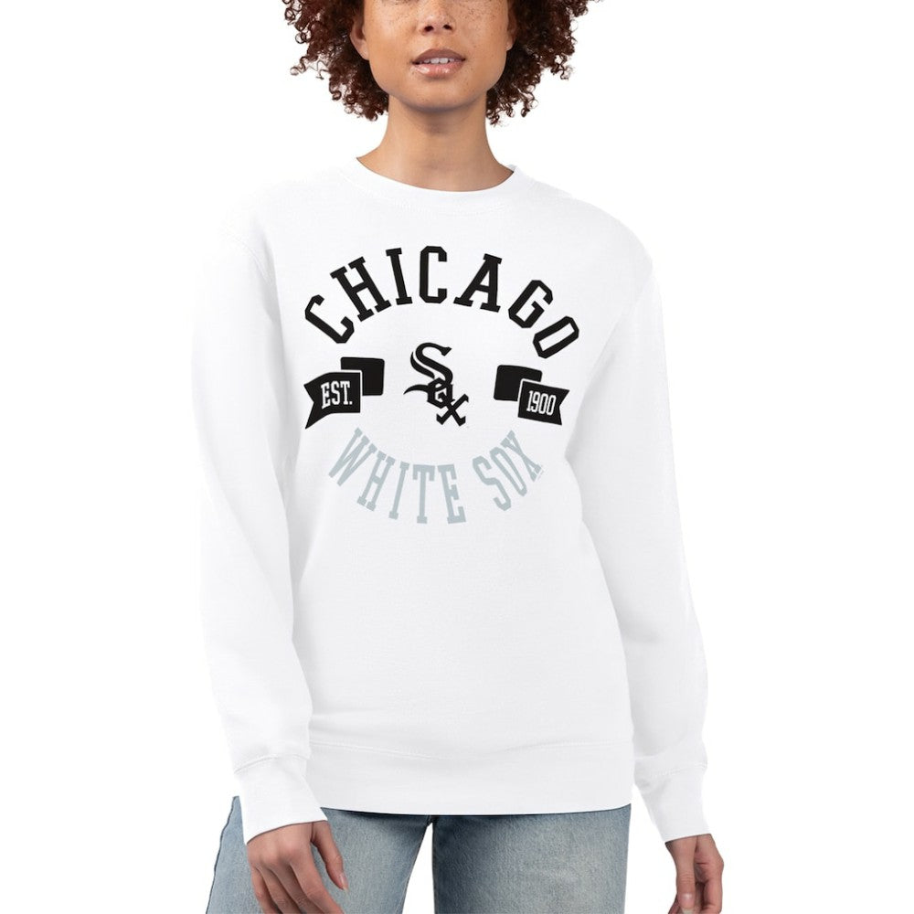 Chicago White Sox G-III 4Her by Carl Banks Women's Team Logo Fleece Pullover Sweatshirt - White Pullover